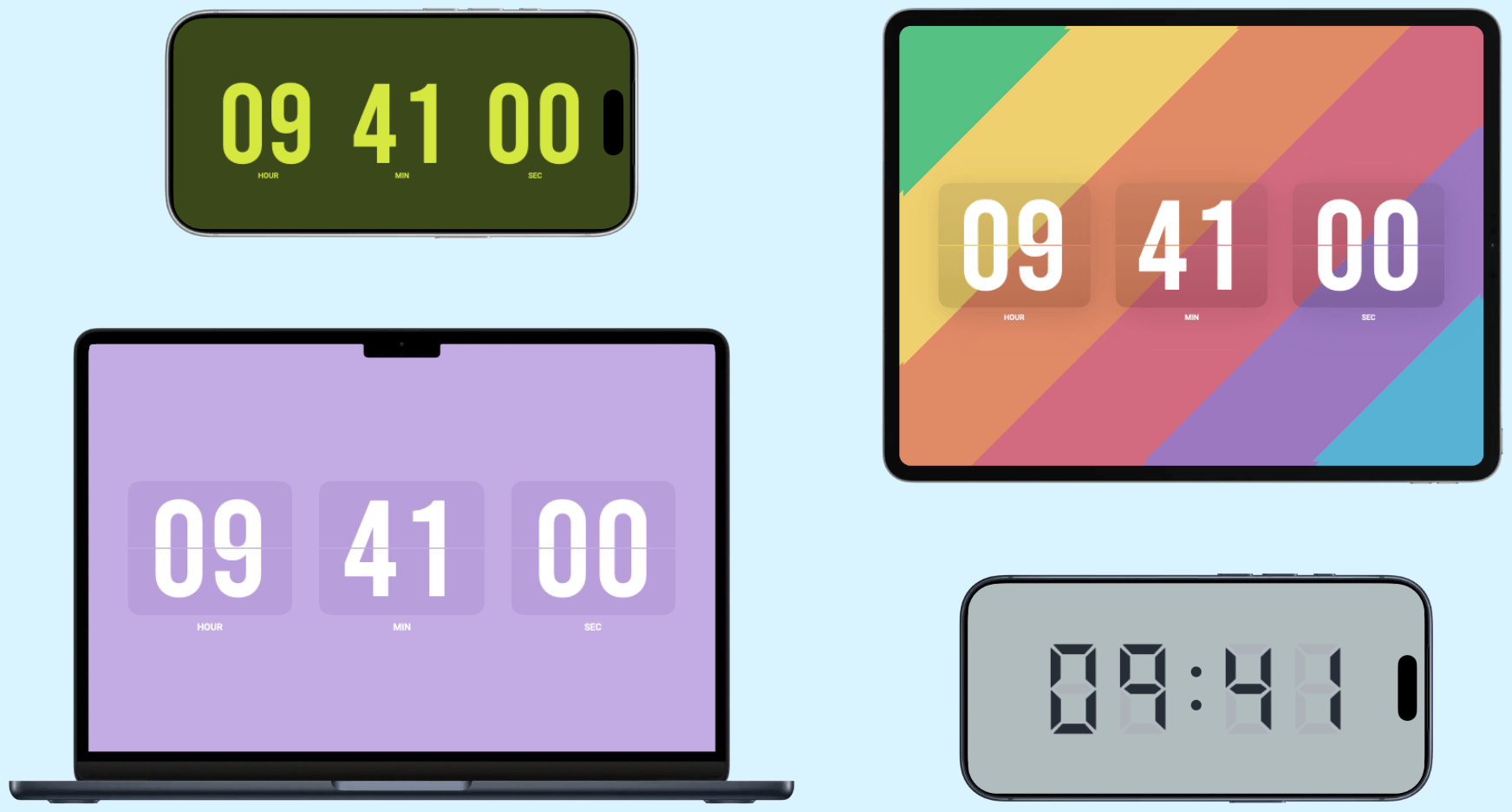 Soda Clock no iPhone, iPad e Mac.